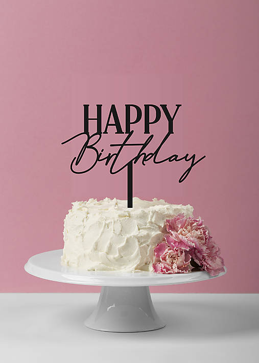 Dekorácie - Happy Birthday - zápich na tortu 216 - 18624064_
