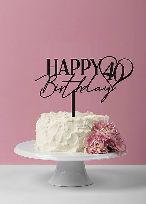 Dekorácie - Happy Birthday s číslom - zápich na tortu 217 - 18624080_