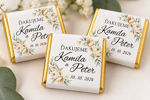 Darčeky pre svadobčanov - Svadobné čokoládky - 18626591_