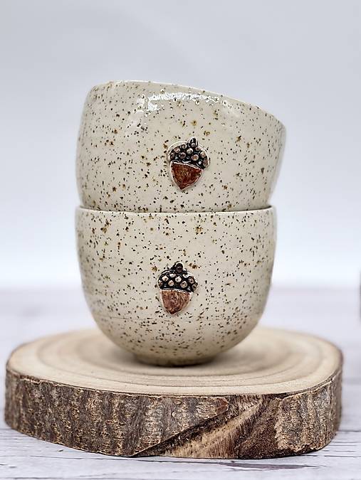 Nádoby - Oat Acorn - pohárik cappuccino (200ml, bez uška) - 18628143_
